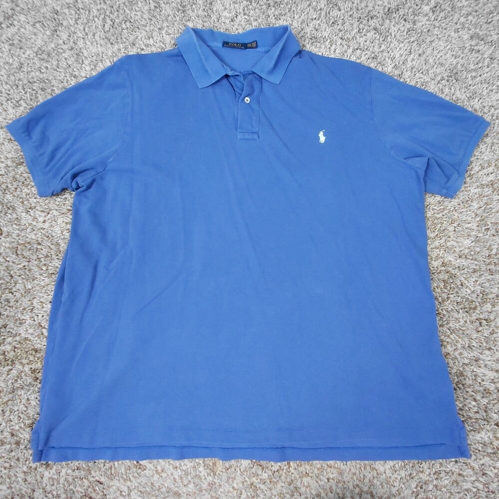 Polo By Ralph Lauren Polo Shirt Men’s 3XLT Big & Tall Blue 100% Cotton Pique